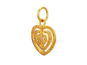 Pave Diamond Love Heart Pendant, (DPM-1361)