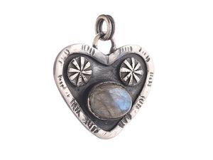 Sterling Silver Labradorite Heart Pendant, (SP-5855)