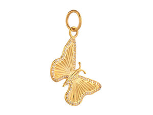 Pave Diamond Fluted Butterfly Pendant, (DPM-1325)