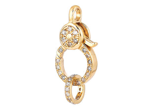 14k Solid Gold Lobster Clasp Double Sided Diamonds (14K-DL-005)