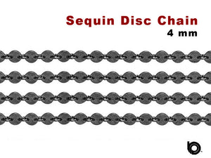 Sterling Silver Sequin Disc Chain, 4 mm Disk (SS-188)