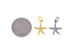 Pave Diamond Starfish Charm, (DCH-186)