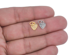 Pave Diamond Baby Heart Charm, (DCH-194)