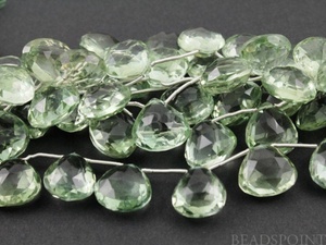 Sage Green Amethyst Faceted Heart Drops, (4GAM14x14-15x15HRT) - Beadspoint