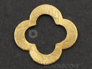 Gold Vermeil Brush Flat Clover Component, (VM/6578/17) - Beadspoint