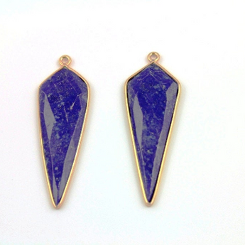 Lapis Faceted Triangle Bezel (LPS-703) - Beadspoint