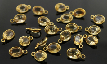 Citrine Faceted Tiny Oval Bezel, (BZC9004) - Beadspoint