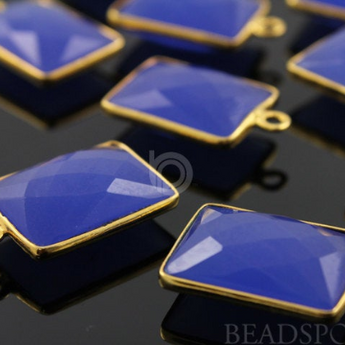 Blue Chalcedony Faceted Chicklet Bezel, (BZC7480) - Beadspoint