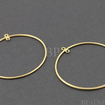 Gold Vermeil Over Sterling Silver Round Circle Hoop, 1 Pair (VM/720/37) - Beadspoint