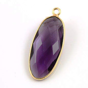 Natural Amethyst Faceted Oval Bezel, (BZC9040/AM) - Beadspoint