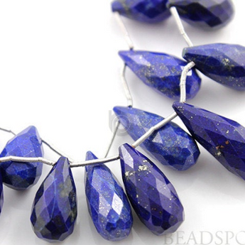 Lapis Lazuli Faceted Tear Drops, (LAPGRADTEAR) - Beadspoint