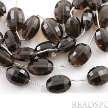 Brazilian Smokey Topaz Small Faceted Round Ovals, (STZ7x10Oval) - Beadspoint