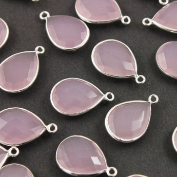 Rose Quartz Faceted Baby Pear Bezel, (BZCT7502) - Beadspoint