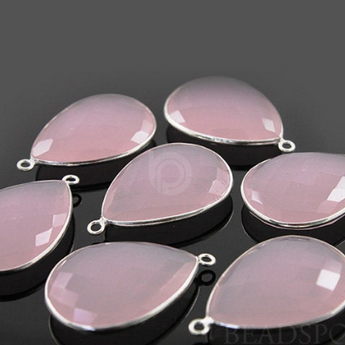 Rose Quartz Pear Bezel, 22x30 mm (SSBZC7302) - Beadspoint