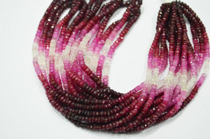 Ruby Faceted Roundel Beads (SRBY3RNDL) - Beadspoint