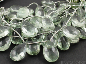Sage Green Amethyst Large Faceted Pear Drops Gemstones, (4GAM14x22-17x26PEAR) - Beadspoint