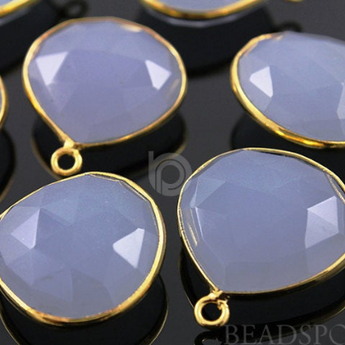 Lavender Chalcedony Heart Bezel Drop, (BZC7041) - Beadspoint