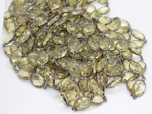 Lemon Citrine Faceted Oval Chain, (GMC-LCT-14X12 ) - Beadspoint
