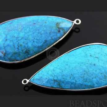 Turquoise Faceted Long Pear Bezel, (SSBZC7103) - Beadspoint