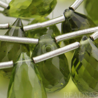 Green Peridot Faceted Tear Drops, 2 Pieces, (2PER6x9Tear), - Beadspoint