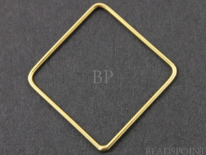 Gold Vermeil Square Open Link Component, (VM/698/23) - Beadspoint