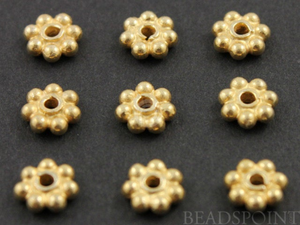 Gold Vermeil Brush Sterling Silver Daisy Spacer, (VM/6300/6) - Beadspoint