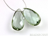 Green Amethyst Faceted Large Pear Drops, 1 Pair, (GAM21x11PR)