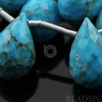 Turquoise Faceted Pear Drops, (Trq/Tear/6x12), - Beadspoint