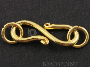 Gold Vermeil "S'' Hook Clasp, (VM/6482) - Beadspoint