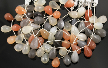 Moonstone Faceted Long Teardrop , (MNS/TEAR/14X16) - Beadspoint
