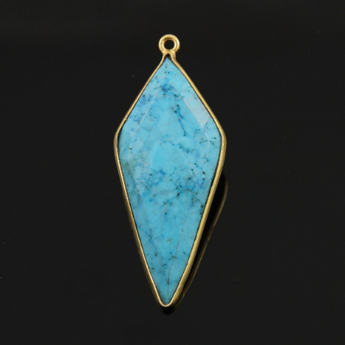 Turquoise Faceted Arrowhead Bezel, (BZC9021/TURQ) - Beadspoint
