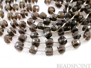 Brazilian Smokey Topaz Small Faceted Cubes, (STZ6Cube) - Beadspoint