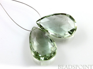 Green Amethyst Faceted Large Pear Drops, 1 Pair, (GAM25x16PR) - Beadspoint