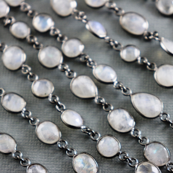 Rainbow Moonstone Faceted Mix Cut Stone Chain, (BC-RNB-146) - Beadspoint