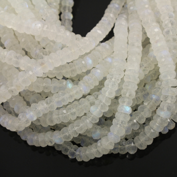 Rainbow Moonstone Faceted Rondelles, (MST/5x3/RND) - Beadspoint