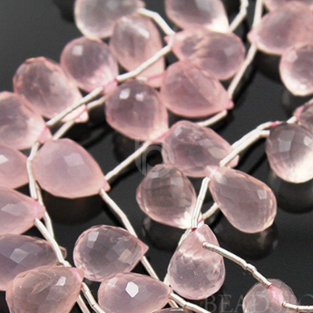 Rose Quartz Medium Faceted Tear Drop, (RQ8x12TEAR) - Beadspoint