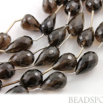 Brazilian Smokey Topaz Faceted Long Drilled Tear Drops, (STZ7x10Tearld) - Beadspoint