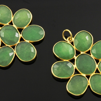 Chrysoprase Fancy Flower Pendant, (FLR-A) - Beadspoint