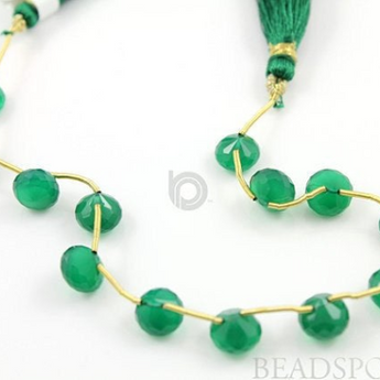 Green Onyx Faceted Small Onion, (GRX5X8Onion) - Beadspoint