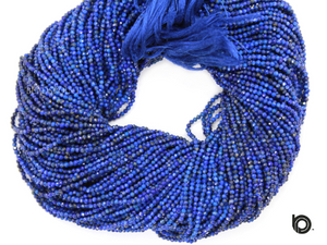 Lapis Roundel Micro Faceted Rondelle Beads, (LAPIS-2RNDL) - Beadspoint