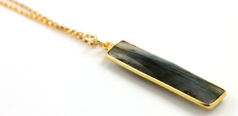 Labradorite Faceted Long Drop Bezel, (BZC9022/LAB) - Beadspoint