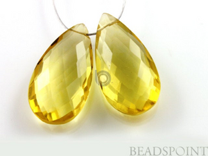 Honey Topaz Faceted Pear Drops, 1 Pair (HT21x11PR) - Beadspoint
