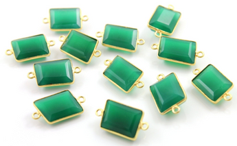 Green Onyx Rectangle Connector,(BZC9043/CNT/GNX) - Beadspoint