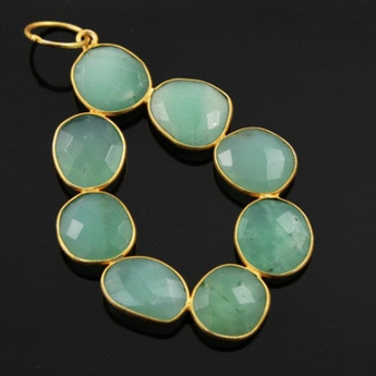 Australian Chrysoprase Fancy Long Bezel, (CHRYPNDT02) - Beadspoint