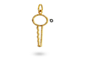 Pave Diamond Key to your Heart Charm, (DCH-154)