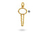 Pave Diamond Key to your Heart Charm, (DCH-154)