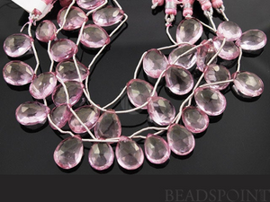 Pink Amethyst Faceted Pear Shape Drops,4 Pieces, (4PAM12x16PEAR) - Beadspoint