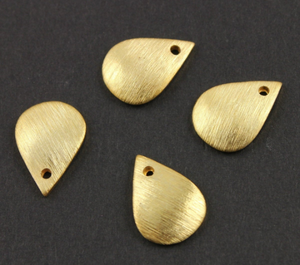 24K Gold Vermeil Over Sterling Silver, Small  Leaf Charm / Pendant,  Jewelry Component Finding,1 Pair   (VM/6580) - Beadspoint