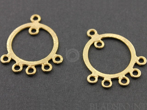 Gold Vermeil Over Sterling Silver Brushed Round Earrings, 1 Pair (VM/6628/20) - Beadspoint