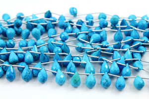 Turquoise Faceted Tear Drop, (TQB/TRD/7x10-8x11) - Beadspoint